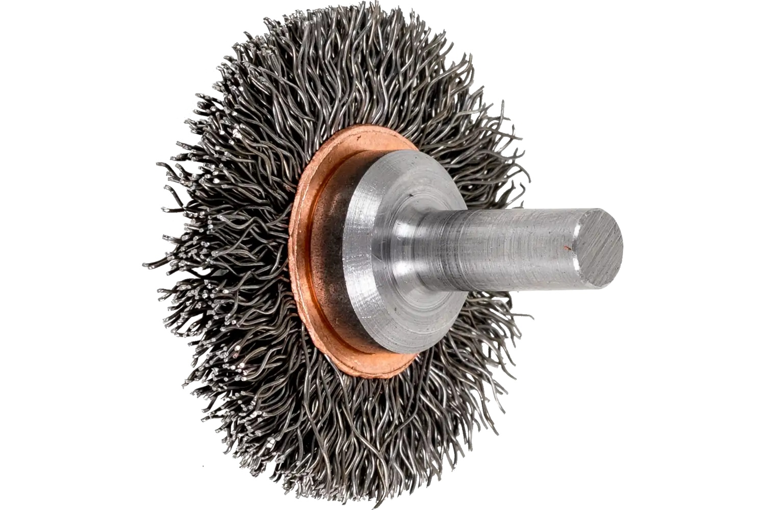 Picture of Pferd Crimped Wire Wheel Brush 1-1/2" Dia. .012 Carbon Steel 1/4" Shank